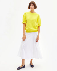 Clare V. - Short Sleeve Oversized Sweatshirt in Citron
