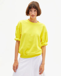 Clare V. - Short Sleeve Oversized Sweatshirt in Citron