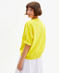 Clare V. - Short Sleeve Oversized Sweatshirt in Citron