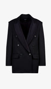Smythe - DB Peaked Lapel Tux Blazer in Deep Black
