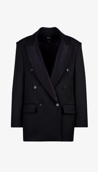 Smythe - DB Peaked Lapel Tux Blazer in Deep Black