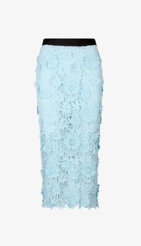 Smythe - Applique Pencil Skirt in Robins Egg