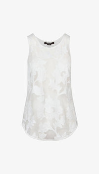Smythe - Shirttail Tank in White Applique