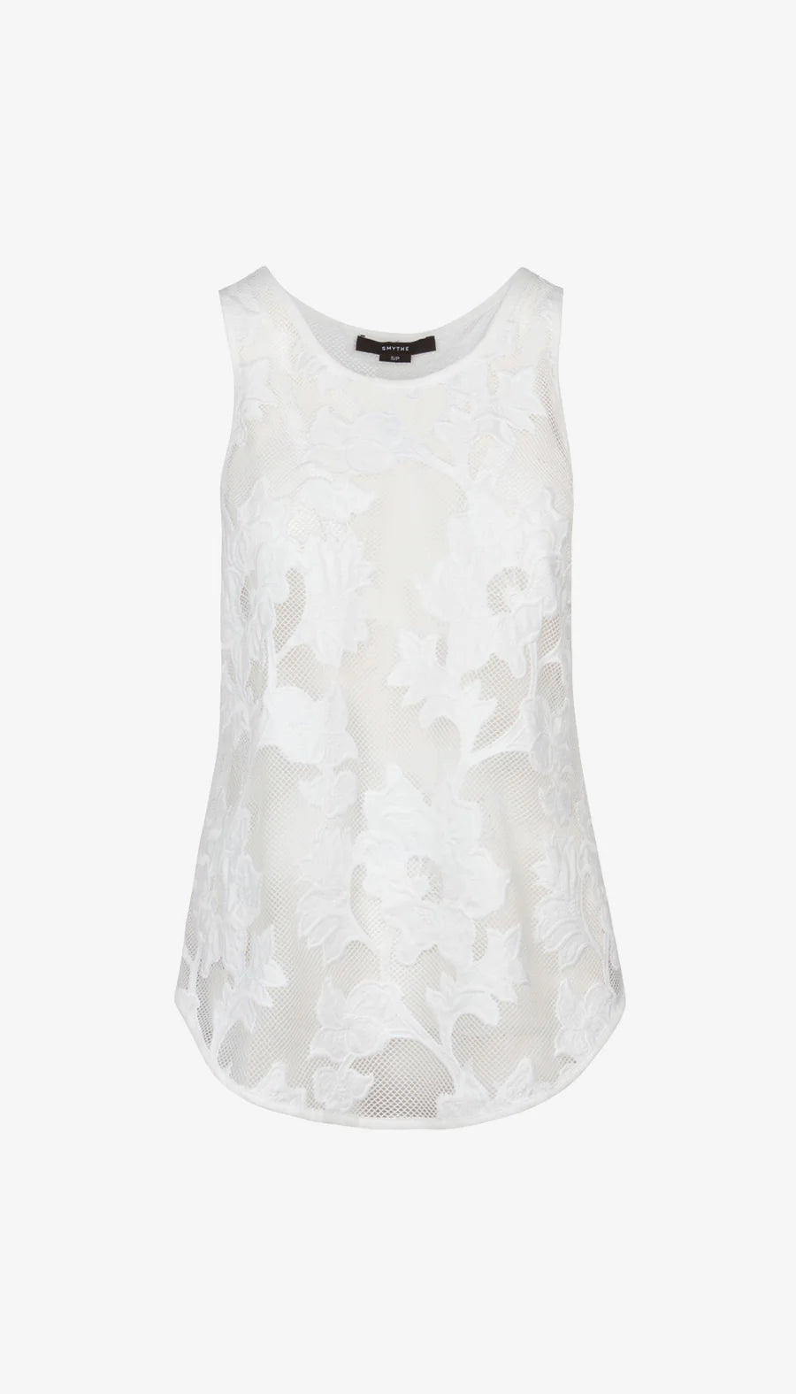 Smythe - Shirttail Tank in White Applique