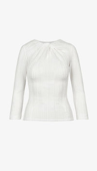 Smythe - Twist Neck Knit Top in White