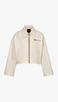 Smythe - Crop Zip Jacket in Ecru