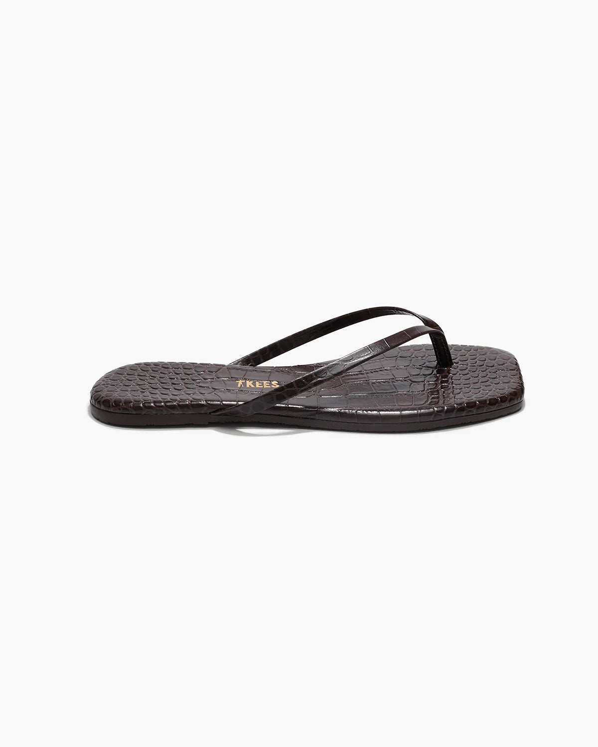 TKEES - Square Toe Lily Croc in Carob