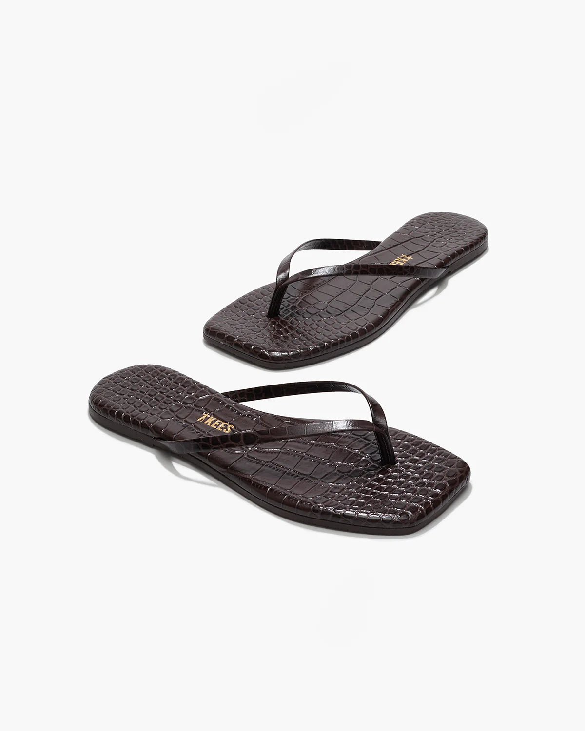 TKEES - Square Toe Lily Croc in Carob