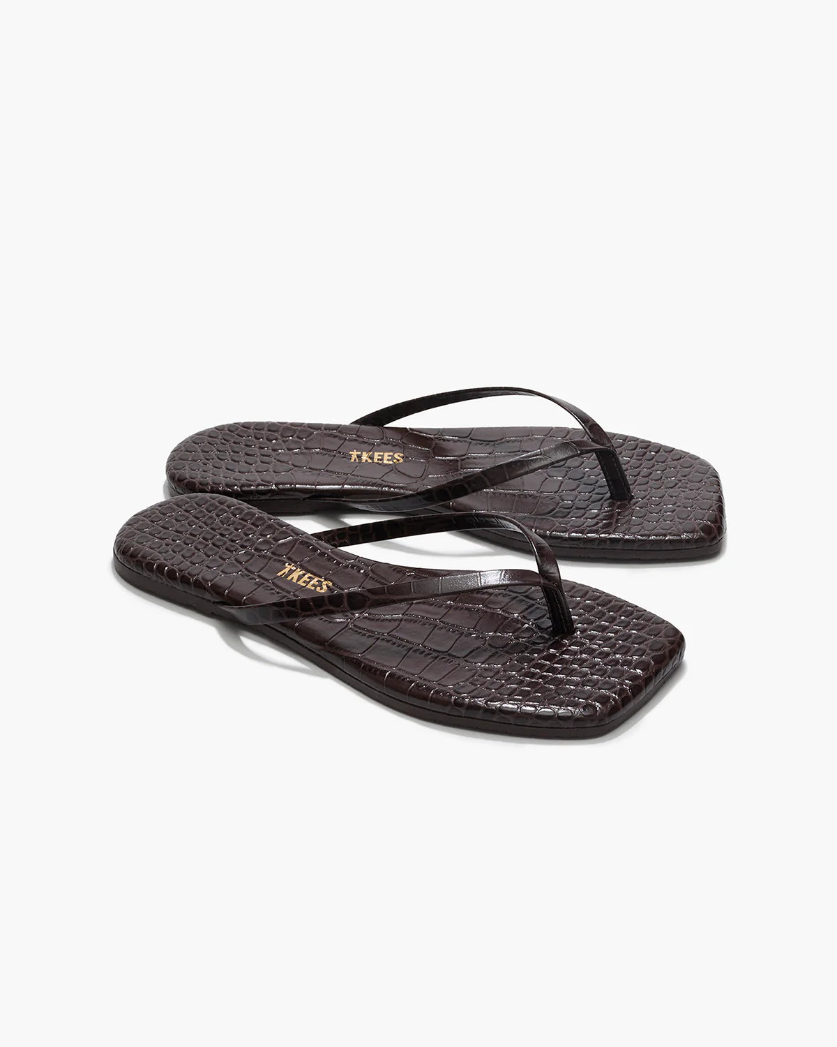 TKEES - Square Toe Lily Croc in Carob