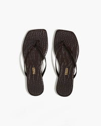 TKEES - Square Toe Lily Croc in Carob