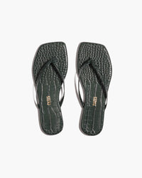 TKEES - Square Toe Lily Croc in Emerald