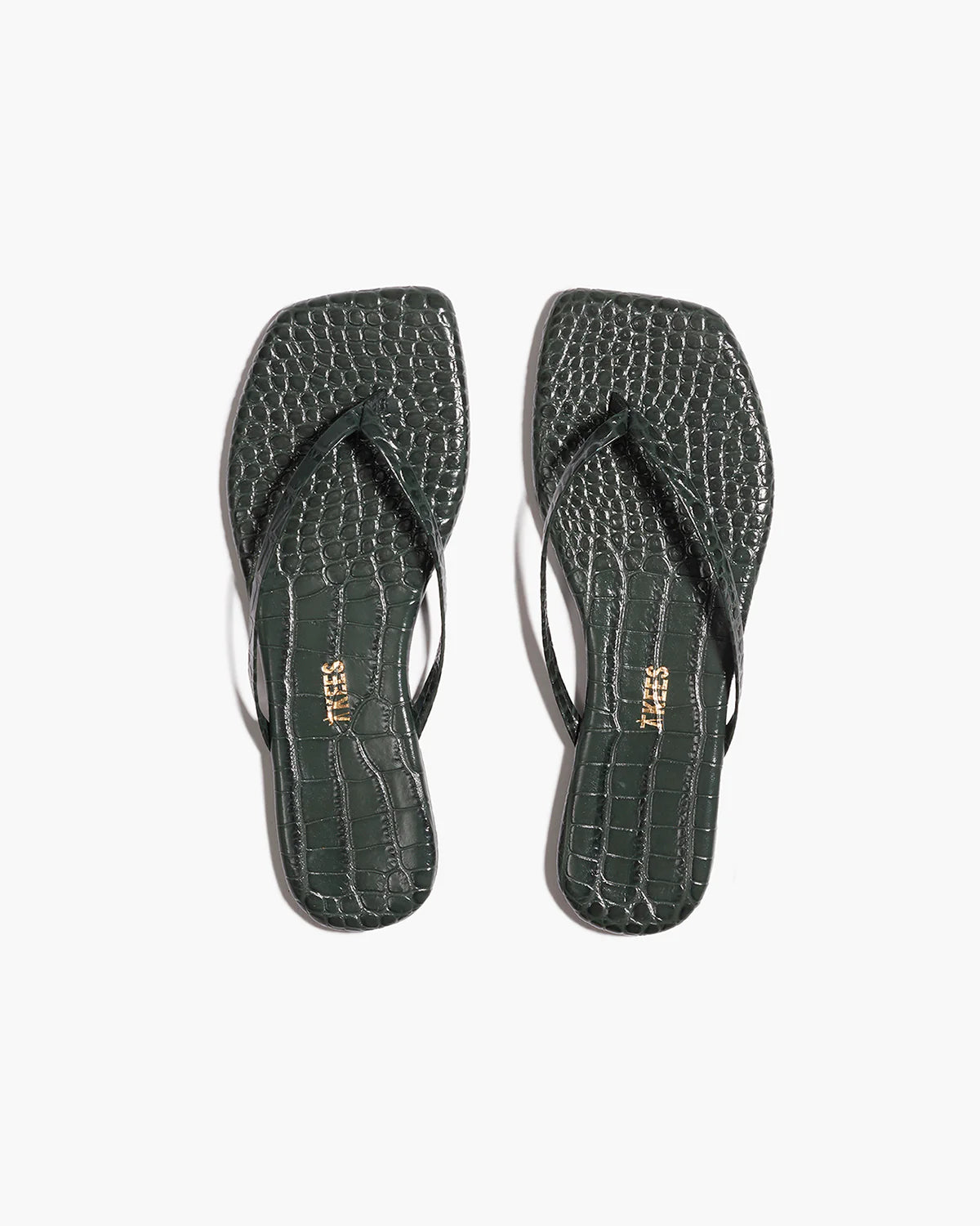TKEES - Square Toe Lily Croc in Emerald