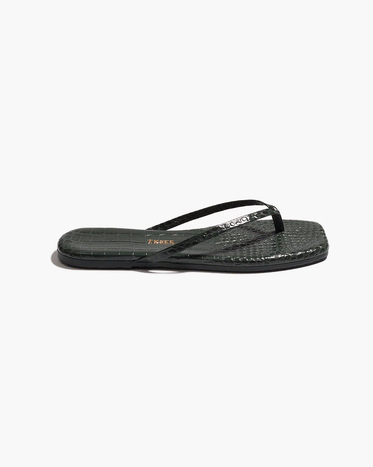 TKEES - Square Toe Lily Croc in Emerald