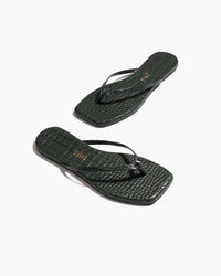 TKEES - Square Toe Lily Croc in Emerald