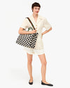 Clare V. - Petit Summer Simple Tote - Black/Cream Crochet Checker