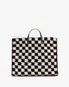 Clare V. - Petit Summer Simple Tote - Black/Cream Crochet Checker
