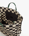 Clare V. - Petit Summer Simple Tote - Black/Cream Crochet Checker