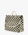 Clare V. - Summer Simple Tote - Olive/Cream Crochet Checker