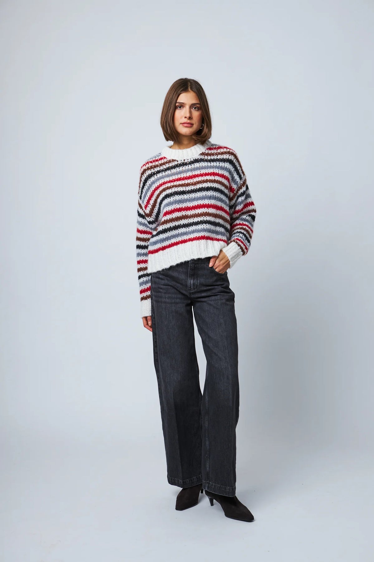 LINE Knitwear - Theodora - Tundra Stripe