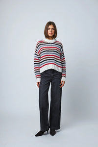 LINE Knitwear - Theodora - Tundra Stripe
