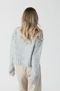 Lyla & Luxe - Timmy - Short Crewneck Sweater in Grey Marl