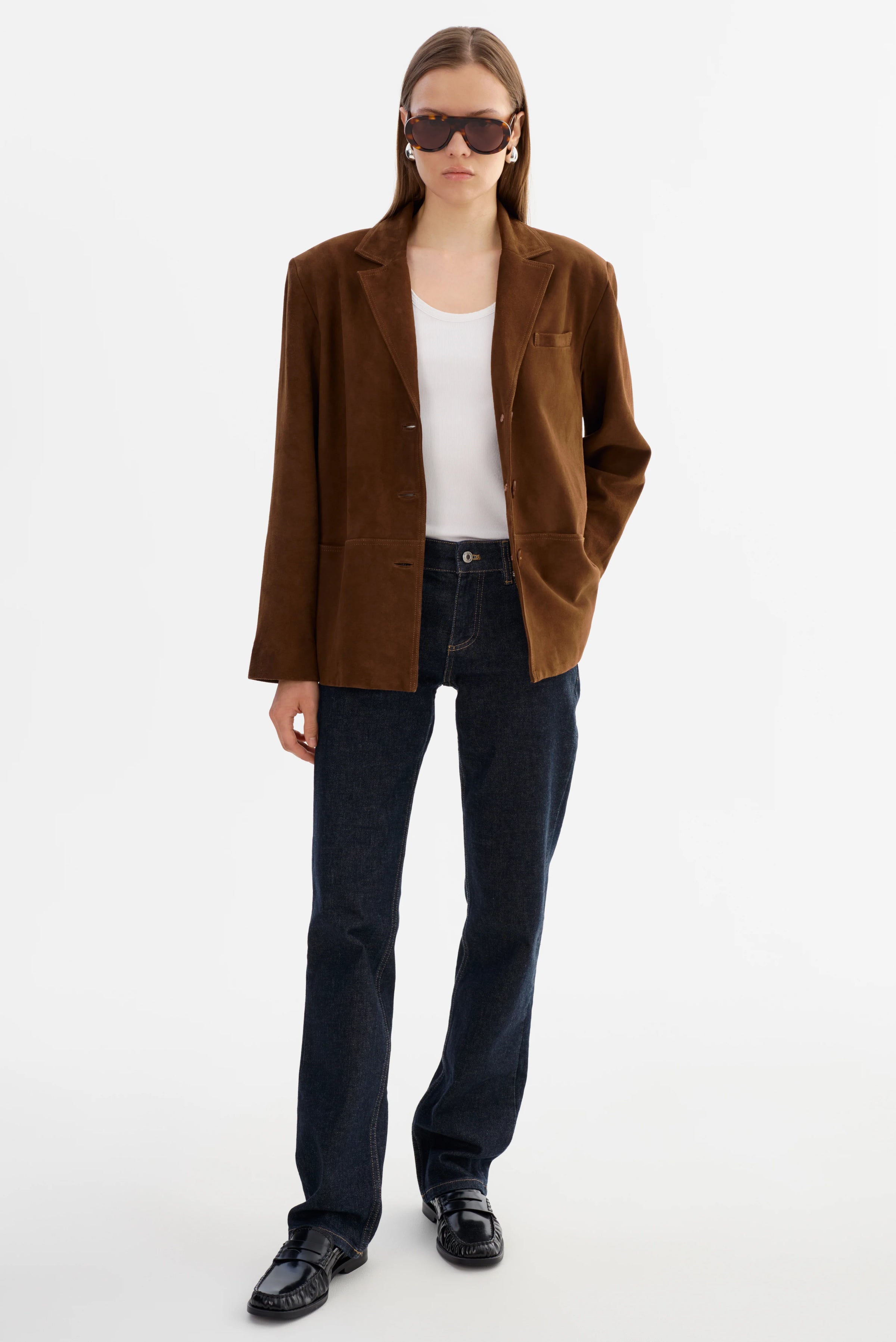 LAMARQUE - Tori - Suede Blazer in Brown