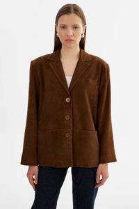LAMARQUE - Tori - Suede Blazer in Brown