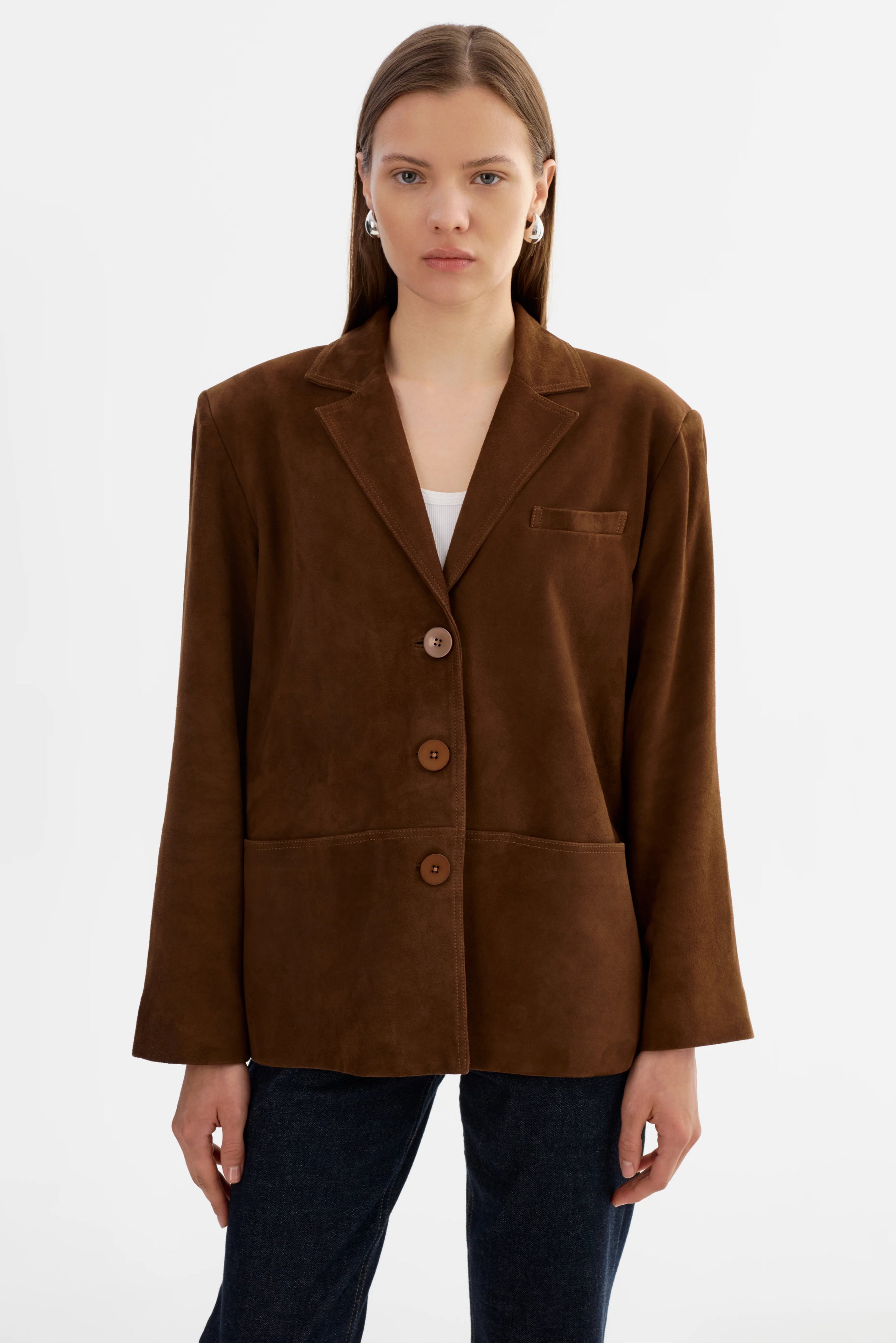 LAMARQUE - Tori - Suede Blazer in Brown