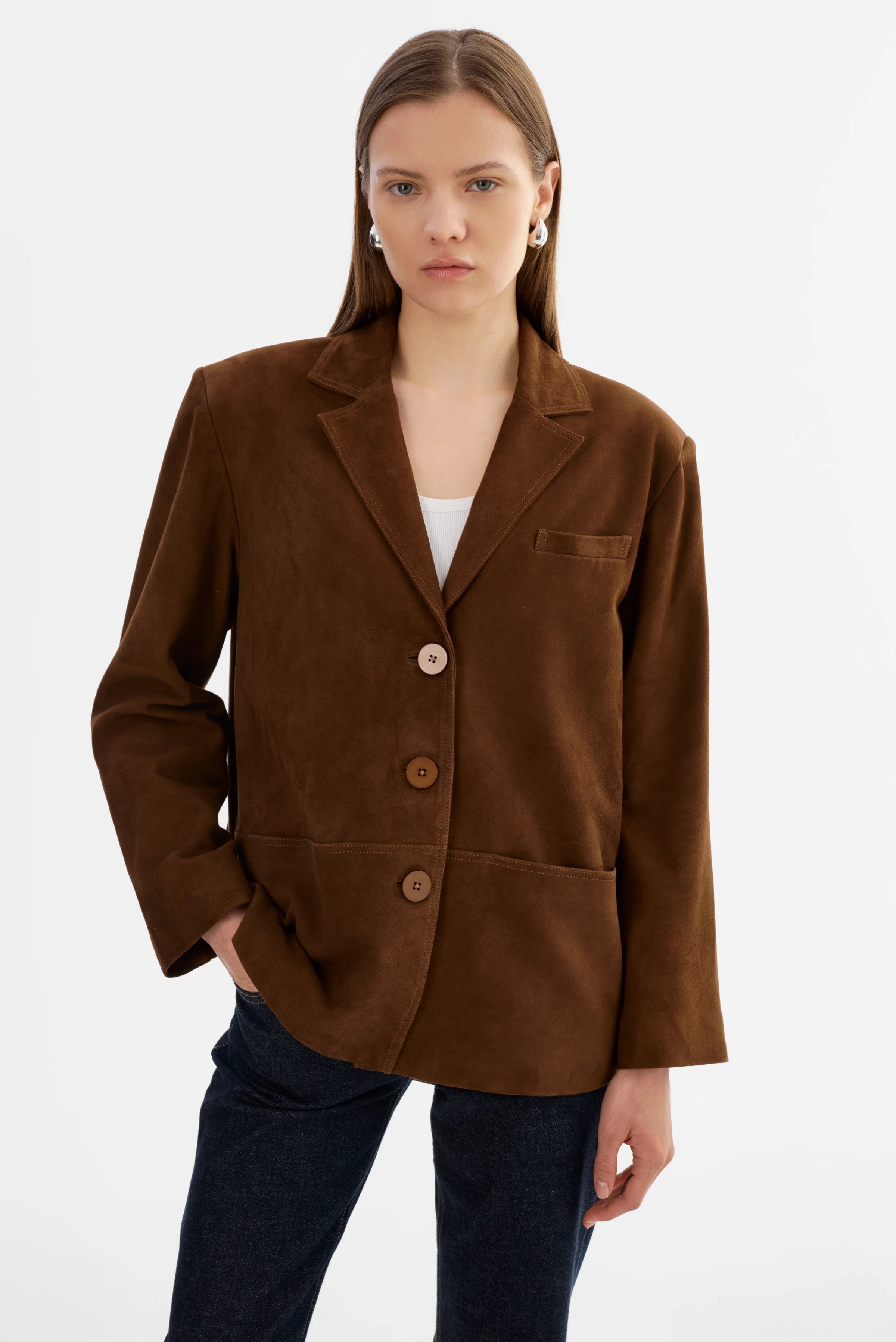 LAMARQUE - Tori - Suede Blazer in Brown