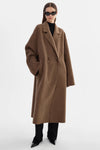 LAMARQUE - Twila - Wool Scarf Coat in Heather Brown