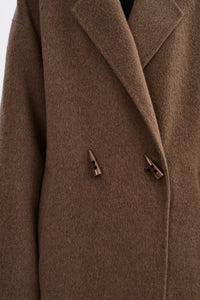 LAMARQUE - Twila - Wool Scarf Coat in Heather Brown