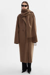LAMARQUE - Twila - Wool Scarf Coat in Heather Brown
