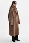 LAMARQUE - Twila - Wool Scarf Coat in Heather Brown
