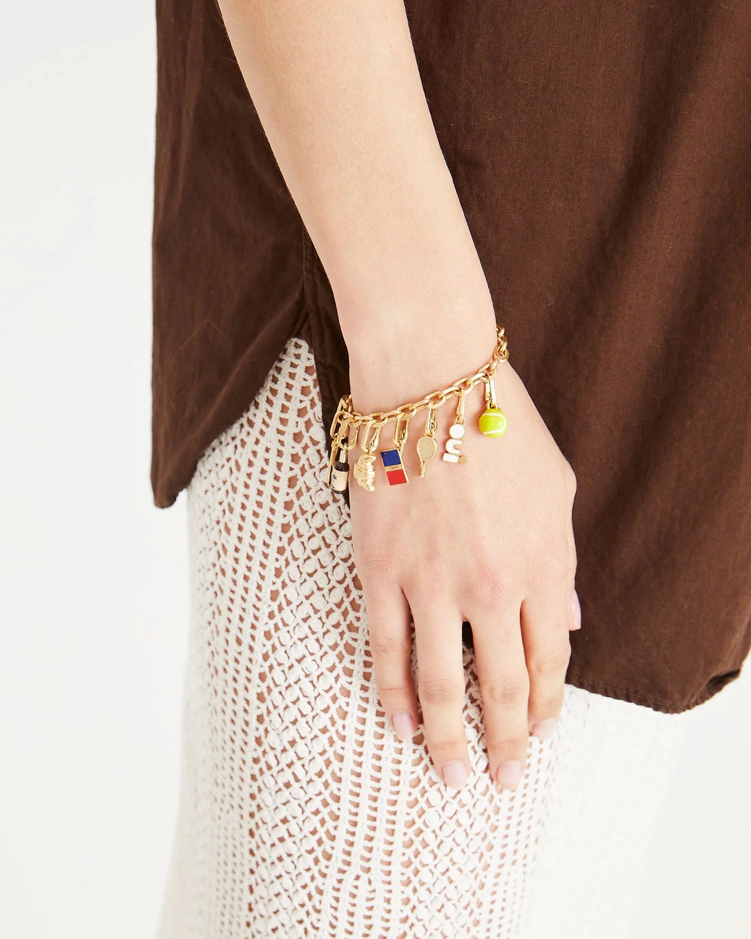 Clare V. - Croissant Charm in Vintage Gold