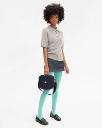 Clare V. - Turnlock Louis with Top Handle in Suede Navy