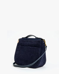 Clare V. - Turnlock Louis with Top Handle in Suede Navy