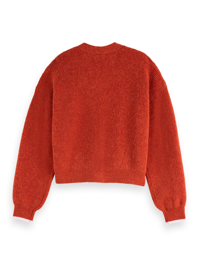 Scotch & Soda - Fuzzy Relaxed Cardigan in Ketchup