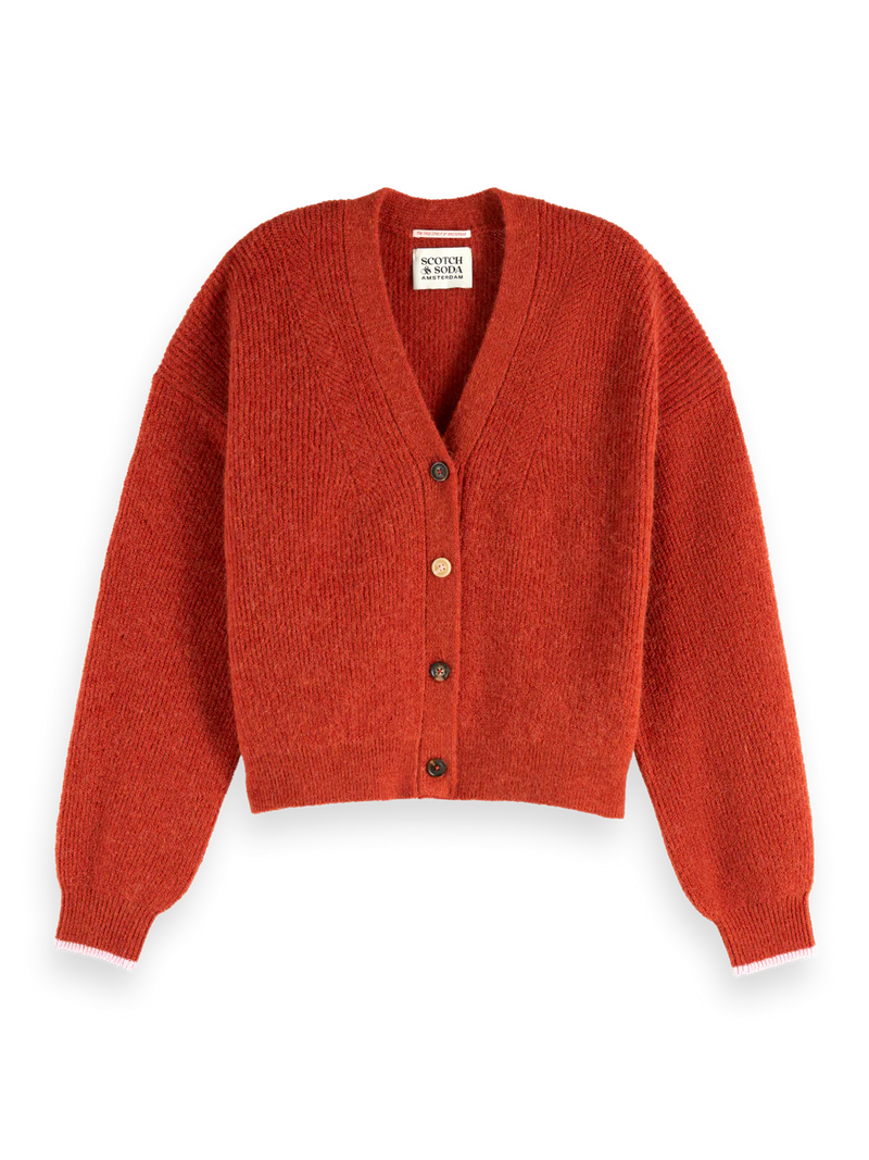Scotch & Soda - Fuzzy Relaxed Cardigan in Ketchup