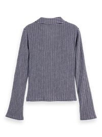Scotch & Soda - Gingham Button Up Top in Sky Captain/Languid Lavender