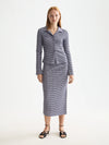 Scotch & Soda - Gingham Button Up Top in Sky Captain/Languid Lavender