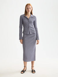 Scotch & Soda - Gingham Button Up Top in Sky Captain/Languid Lavender