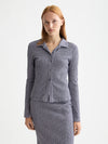 Scotch & Soda - Gingham Button Up Top in Sky Captain/Languid Lavender