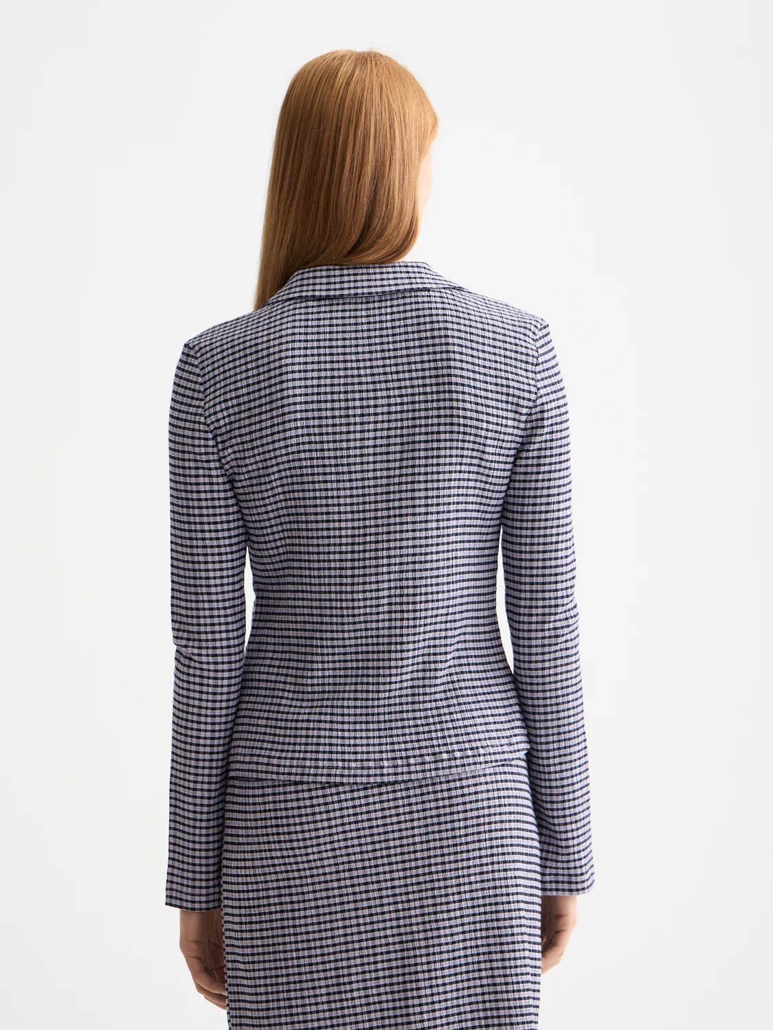 Scotch & Soda - Gingham Button Up Top in Sky Captain/Languid Lavender