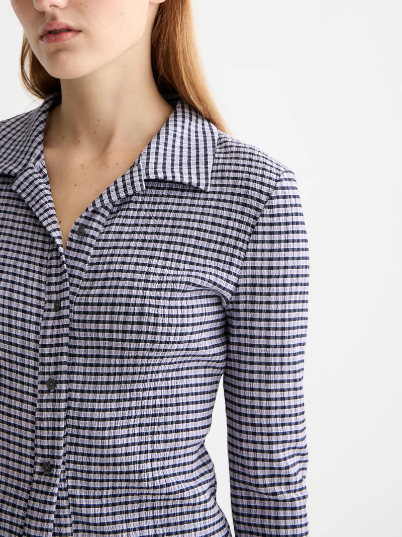 Scotch & Soda - Gingham Button Up Top in Sky Captain/Languid Lavender