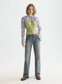Scotch & Soda - Smocked Waist Top in Dancer Lavender