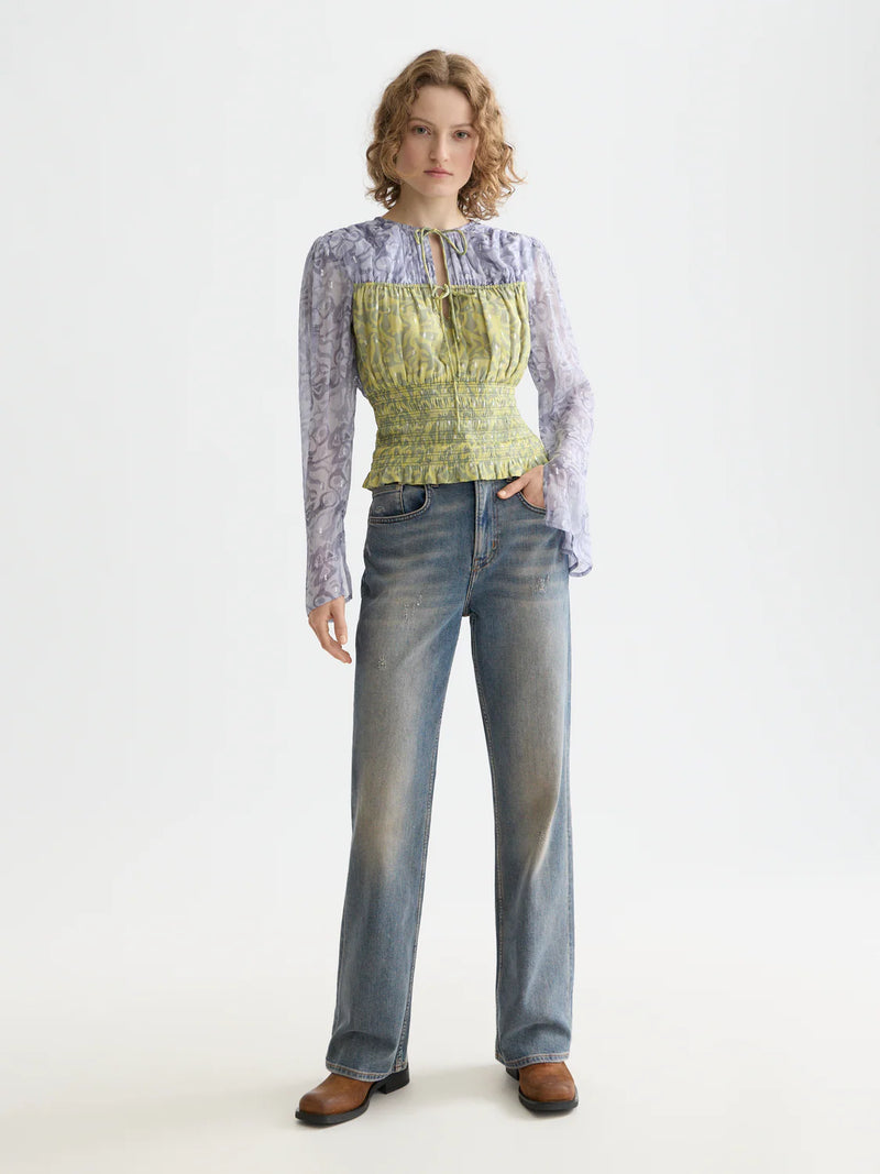 Scotch & Soda - Smocked Waist Top in Dancer Lavender