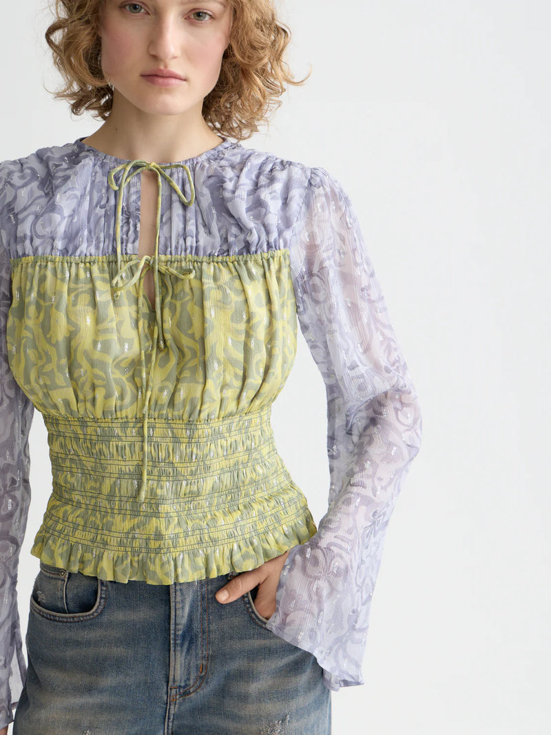 Scotch & Soda - Smocked Waist Top in Dancer Lavender