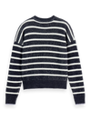 Scotch & Soda - Stripe Tie Neck Pullover in Sky Captain Stripe