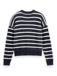 Scotch & Soda - Stripe Tie Neck Pullover in Sky Captain Stripe