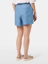 Scotch & Soda - High Rise Linen Shorts in Blue and White Pin Stripe